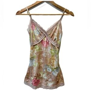 Vintage Y2K Floral Lace Trim Camisole by Julie’s ❤️ Closet